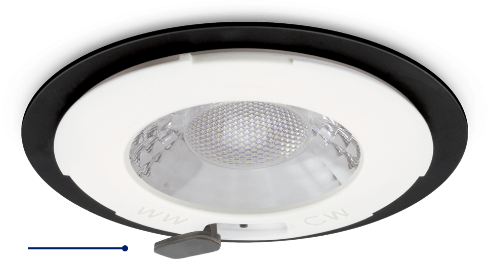 JCC V50 LED Downlight With your choice of bezel colour wh/ch/bn